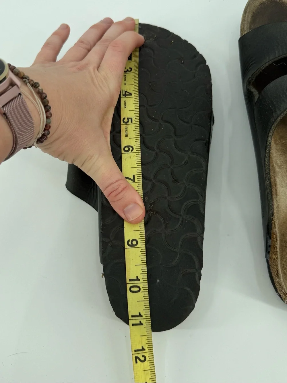 Birkenstock Arizona Leather Slide Sandal | Black | 41/42